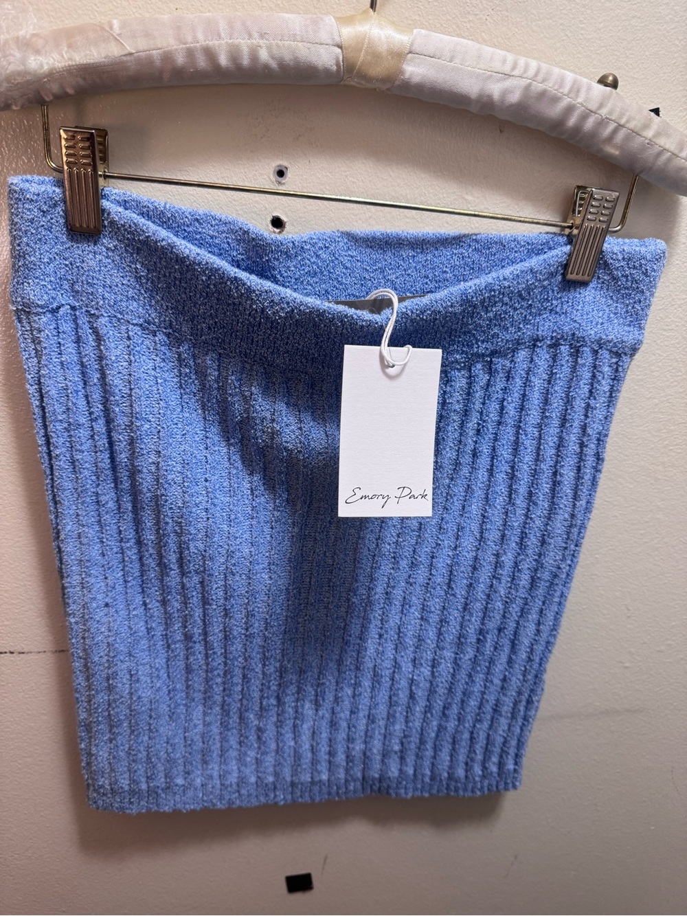 emory park Light Blue Ribbed Knit Mini Skirt size medium